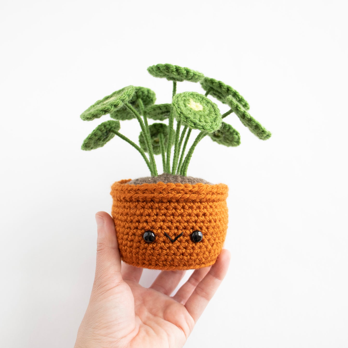 Crochet Amigurumi Pilea (Chinese Money Plant)- Ready to Ship