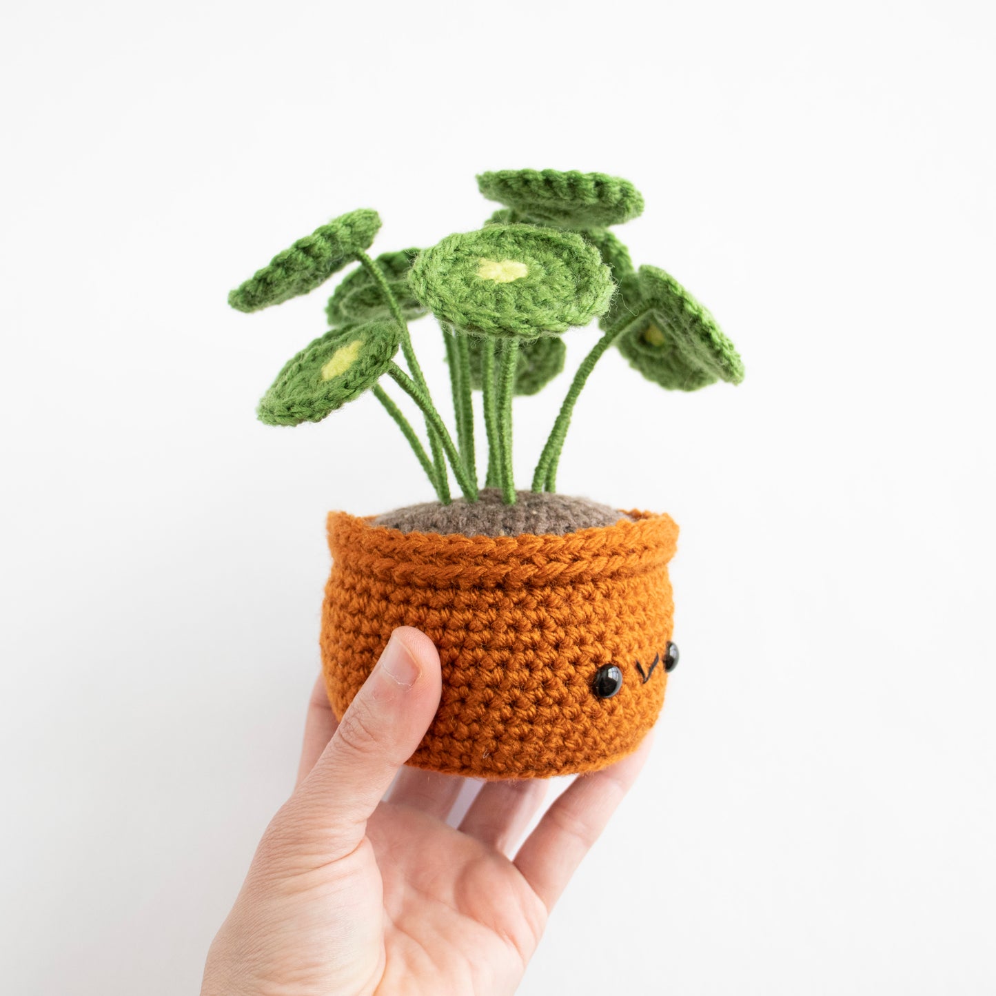 Crochet Amigurumi Pilea (Chinese Money Plant)- Ready to Ship