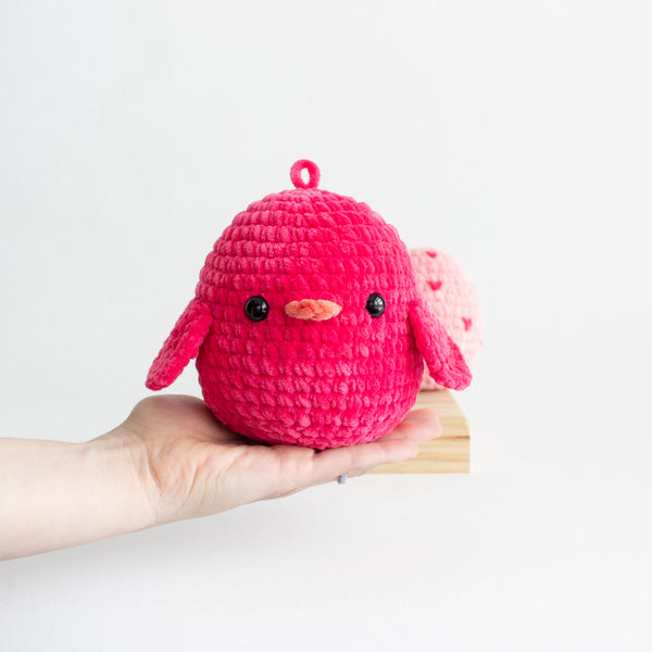Crochet Amigurumi Cuddly Pink Chick and Pink Egg- READY TO SHIP