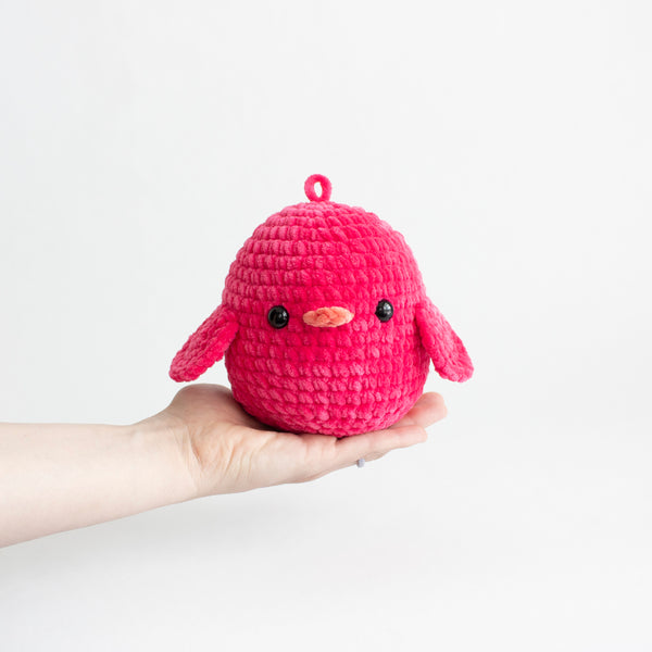 Crochet Amigurumi Cuddly Pink Chick and Pink Egg- READY TO SHIP