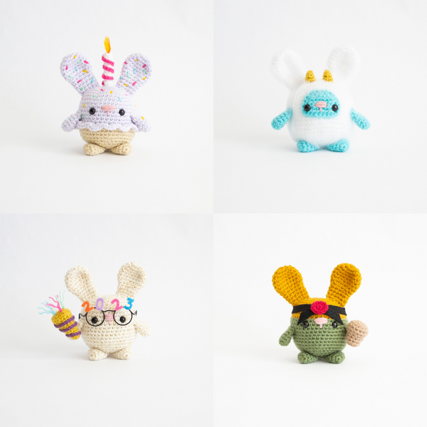 Crochet Celebration Bunny- MADE TO ORDER