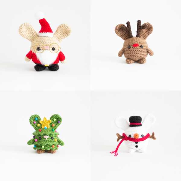 Crochet Christmas Bunny- MADE TO ORDER