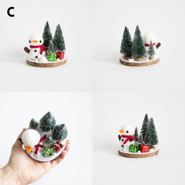 Crochet Snowman Winter Scene