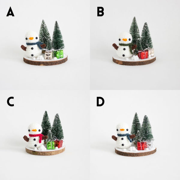 Crochet Snowman Winter Scene