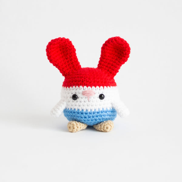 July 4th Seasonal Crochet Chubby Bunny Pattern - Amigurumi Bomb Pop