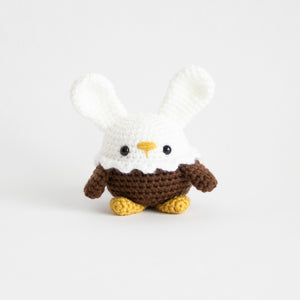 July 4th Seasonal Crochet Chubby Bunny Pattern - Amigurumi Bald Eagle