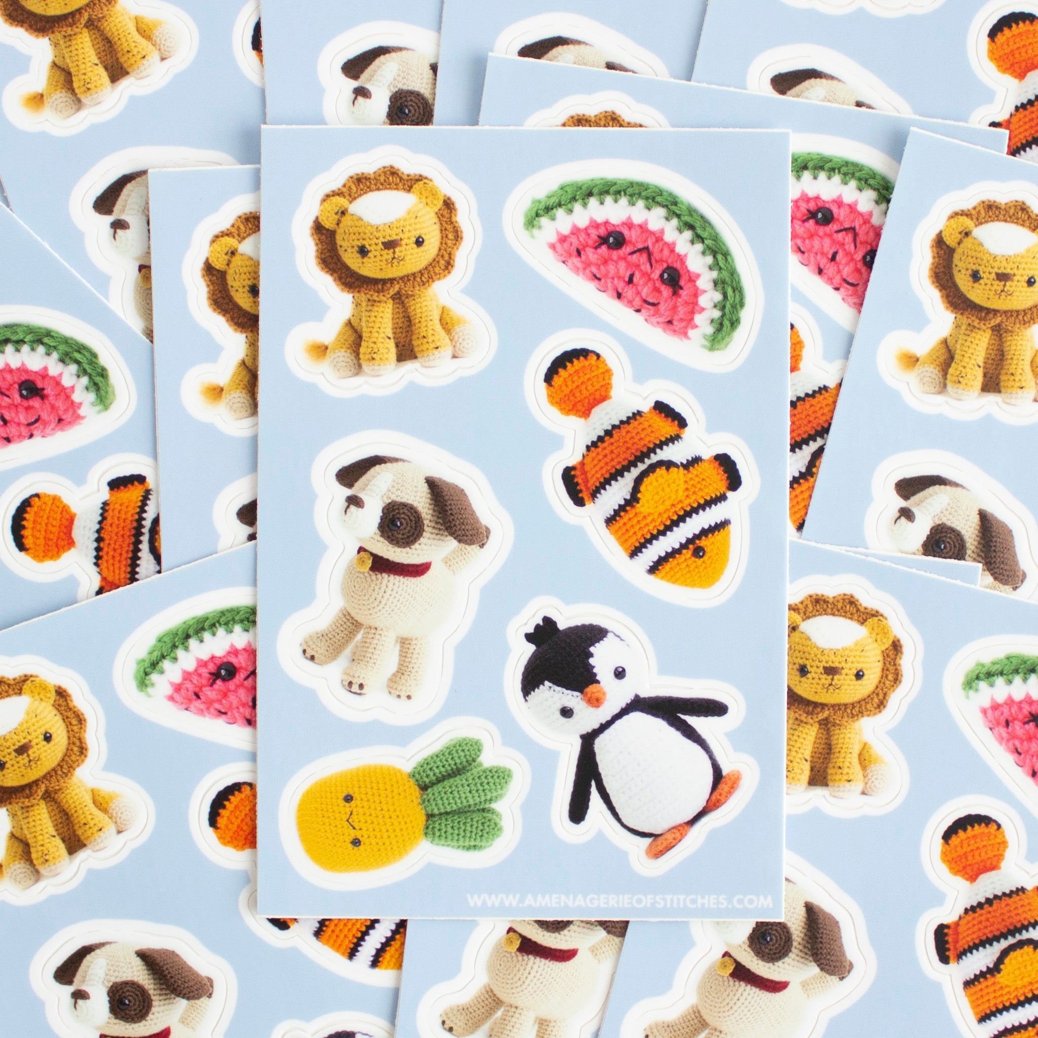 Crochet Characters- Vinyl Sticker Sheet