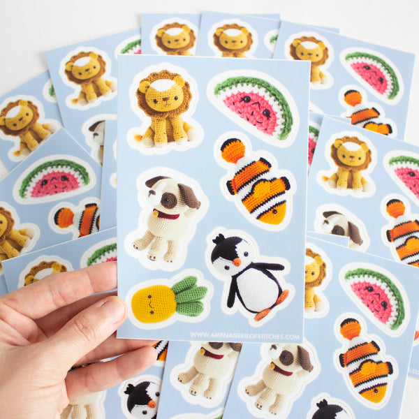 Crochet Characters- Vinyl Sticker Sheet