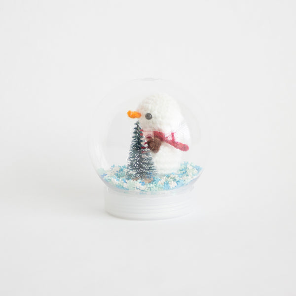 Crochet Snowman Snow Globe- PREORDER