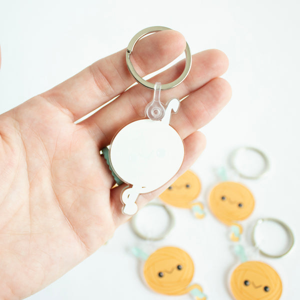 Orange Yarn Ball Keychain