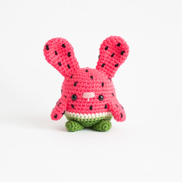 July 4th Seasonal Crochet Chubby Bunny Pattern - Amigurumi Watermelon