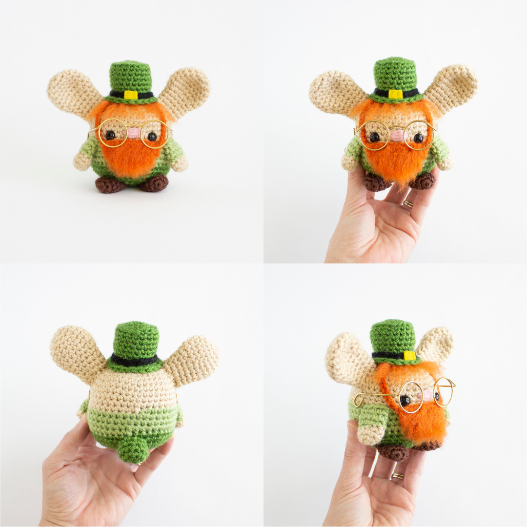 St Patrick's Day Seasonal Crochet Chubby Bunny Pattern - Amigurumi Leprechaun Angles