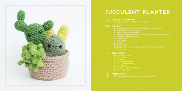 Cactus Succulent Planter Easy Crochet Pattern
