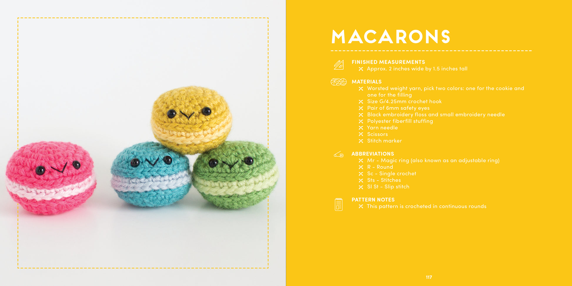 Whimsical Stitches Macaron Crochet Food Pattern