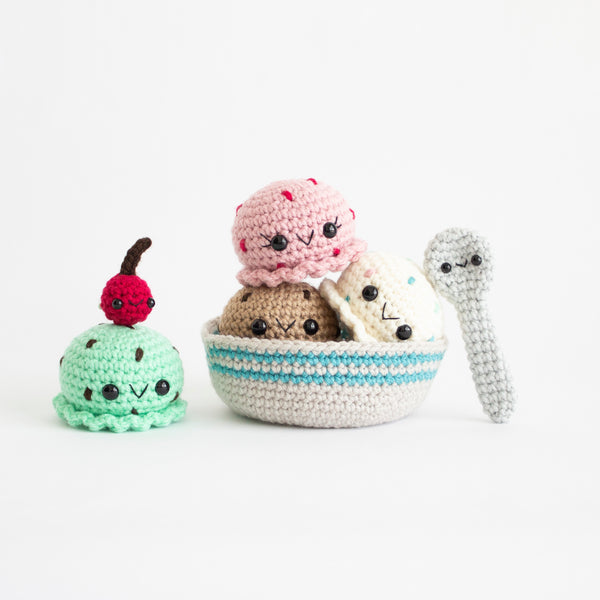 Easy Crochet Ice Cream Pattern - Amigurumi Cherry
