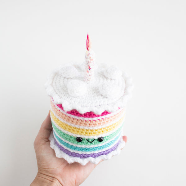Easy Crochet Rainbow Decorative Cake - Birthday Decor