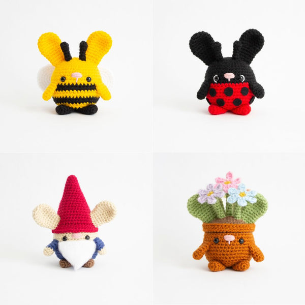 Spring Garden Seasonal Crochet Chubby Bunnies Patterns - Amigurumi 