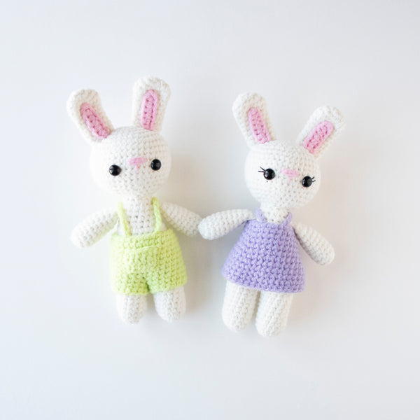 Boy and Girl Crochet Bunny Pattern - Amigurumi Clothing