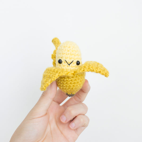 100 Days of Mini Amigurumi v1 - Banana Crochet Pattern - A Menagerie of Stitches - Lauren Espy