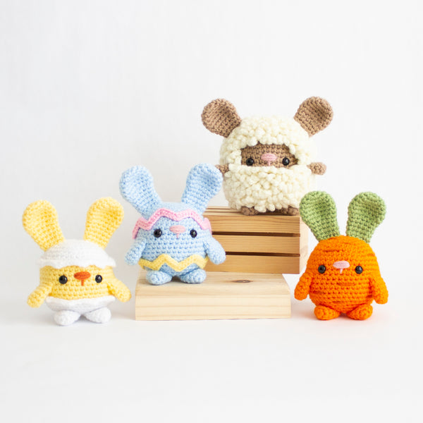 Seasonal Chubby Bunny Crochet Pattern Pack - Easter Themed Amigurumi