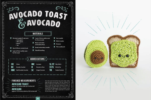 Easy Crochet Food Patterns - Amigurumi Avocado Toast