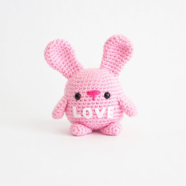 Valentines Day Seasonal Crochet Chubby Bunny Pattern - Amigurumi Conversation Heart Candy