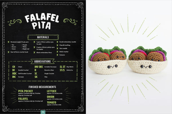 Falafel Pita Crochet Pattern - Crochet Cafe Book