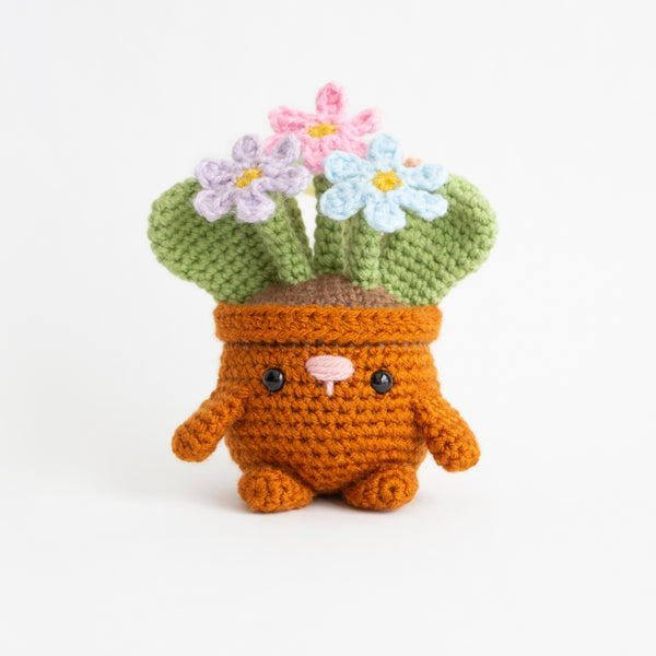 Spring Garden Seasonal Crochet Chubby Bunny Pattern - Amigurumi Flowerpot
