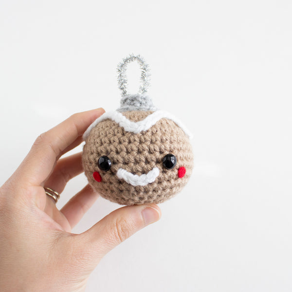 Gingerbread Man Easy Crochet Christmas Ornament Pattern 