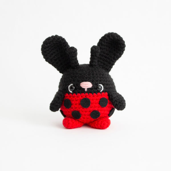Spring Garden Seasonal Crochet Chubby Bunny Pattern - Amigurumi Ladybug