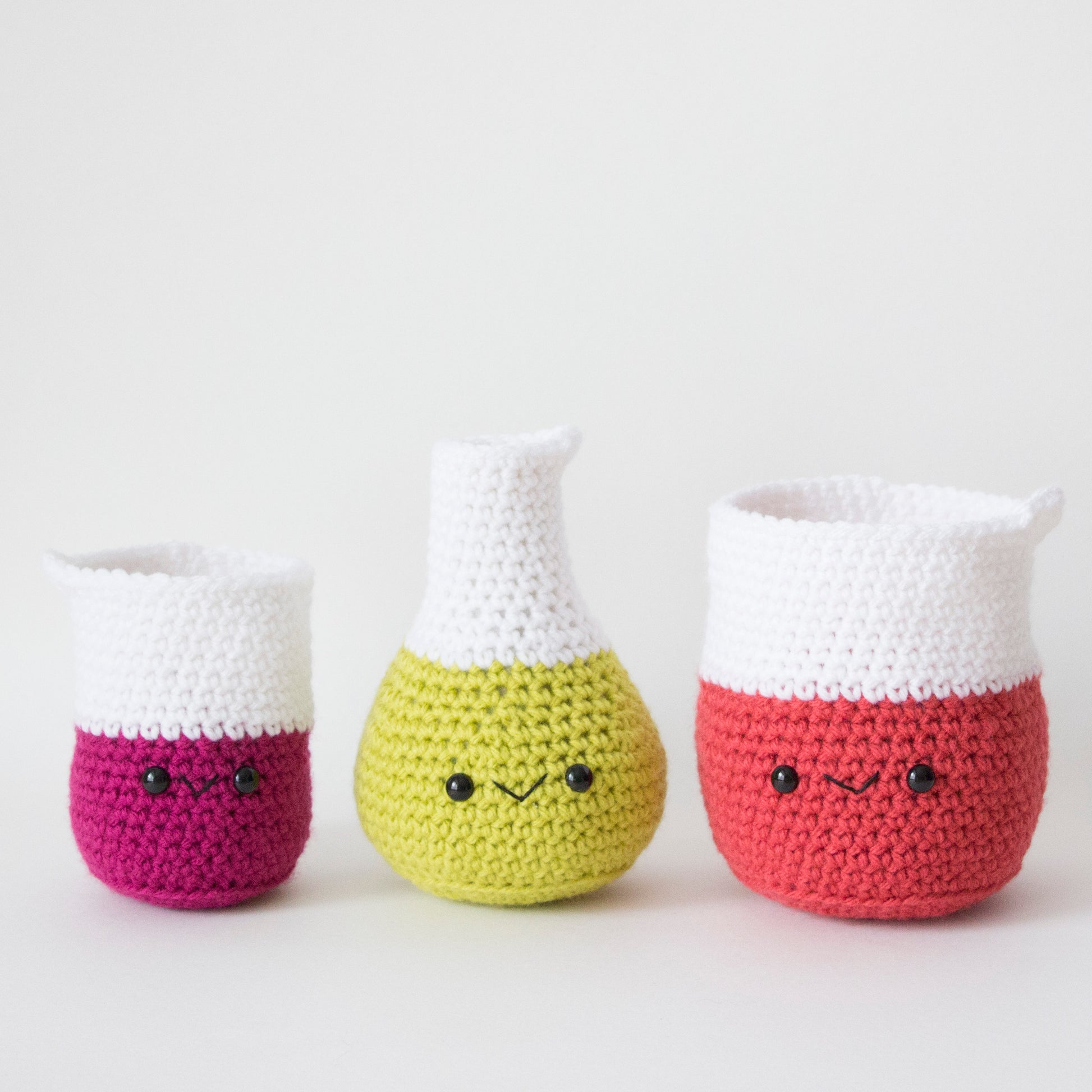 Beaker and Erlenmeyer Flask Crochet Pattern - Lauren Espy - A Menagerie of Stitches