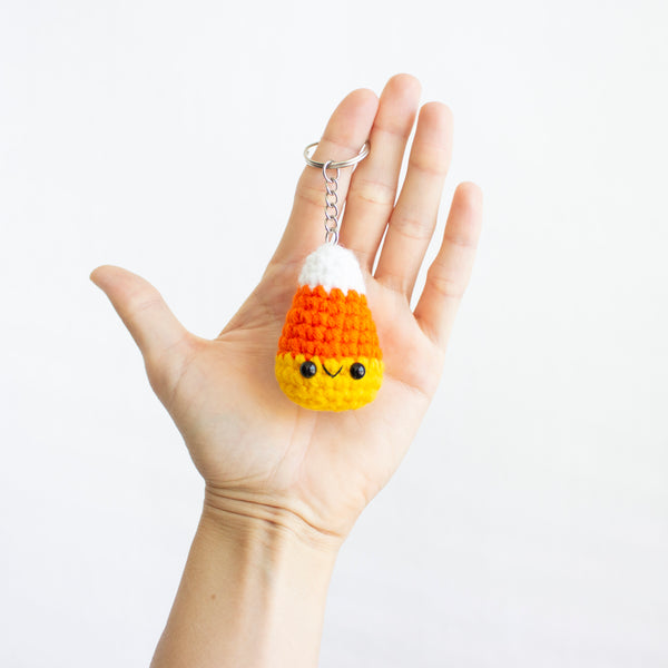 Halloween Crochet Keychains - Mini Amigurumi Candy Corn Pattern
