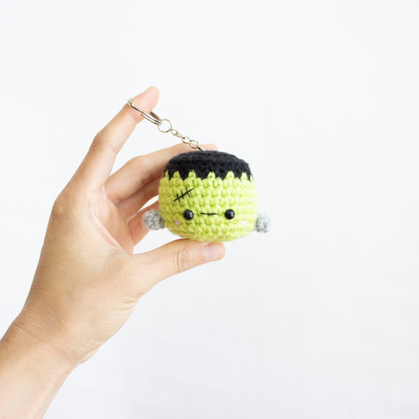 Halloween Crochet Keychains - Mini Amigurumi Frankenstein's Monster Pattern